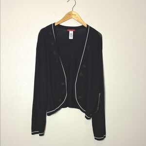 New ANNE KLEIN Size 3X Black Embroidered Open Front Dressy Cardigan Elegant